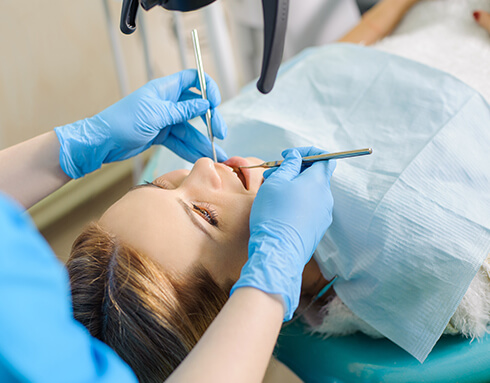 dental patient receiving an exam